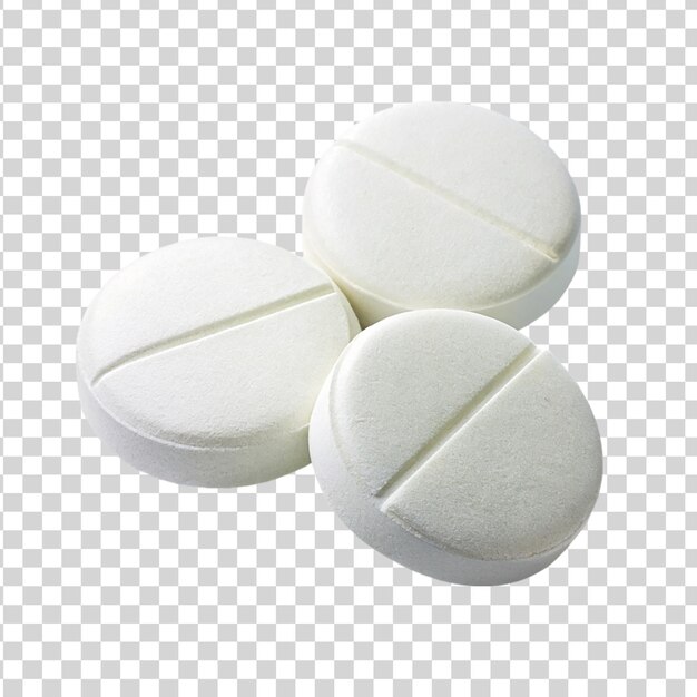 PSD yellow pills isolated on transparent background