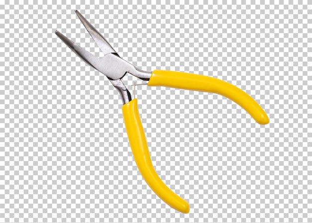 PSD yellow plier on white background