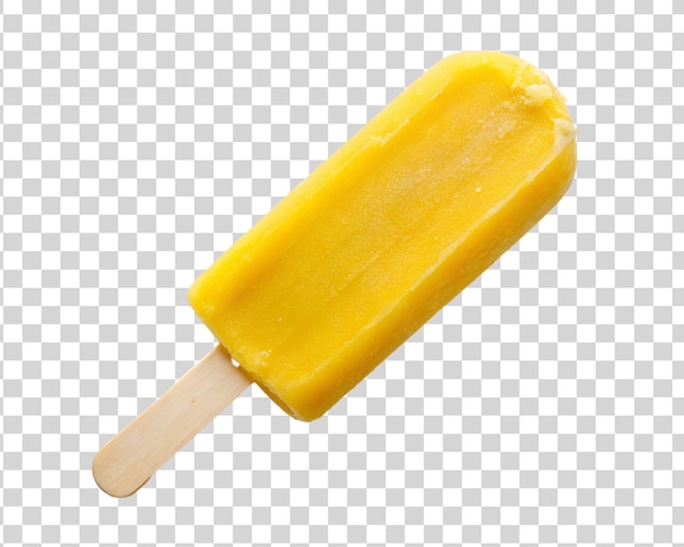 PSD yellow popsicle isolated on transparent background