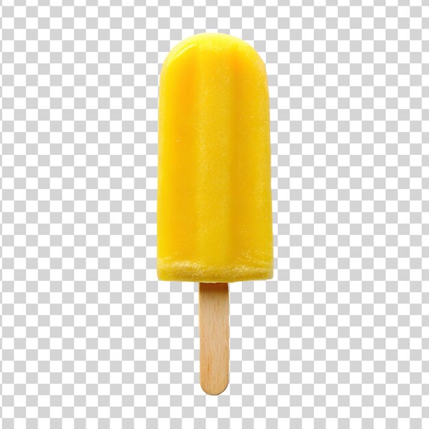 Yellow popsicle isolated on transparent background