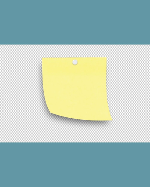 PSD yellow posit with white thumbtack