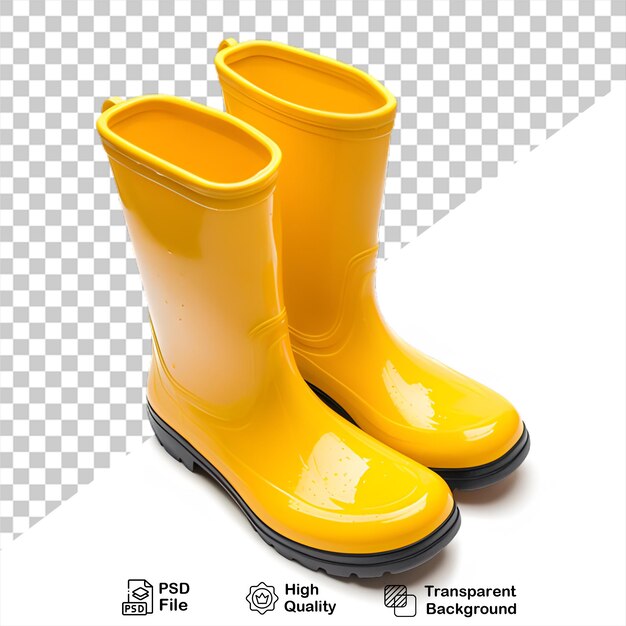 PSD yellow rain boots isolated on transparent background include png file