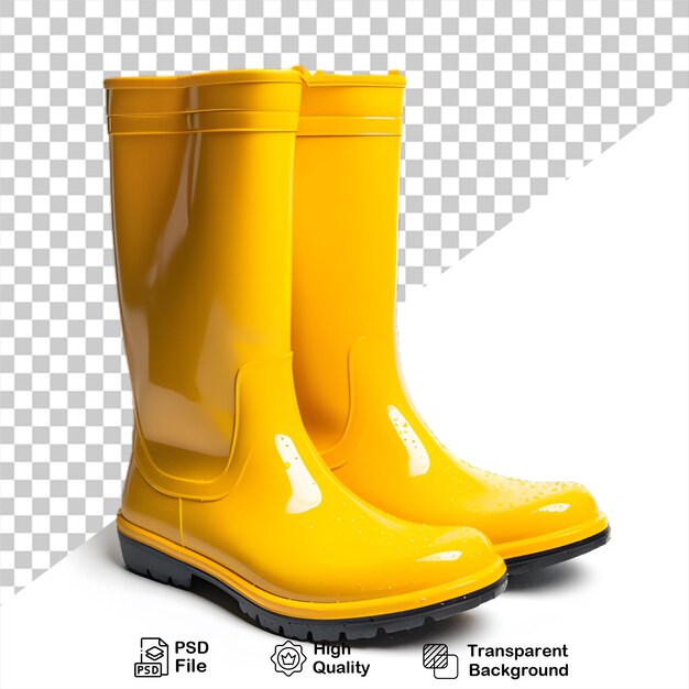 PSD yellow rain boots isolated on transparent background include png file