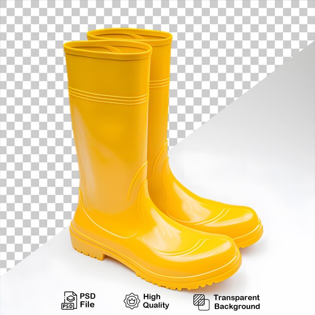 PSD yellow rain boots isolated on transparent background include png file