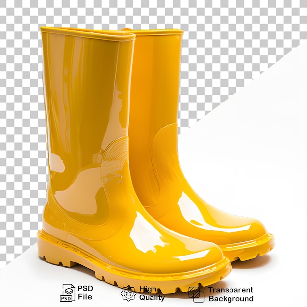 PSD yellow rain boots isolated on transparent background include png file