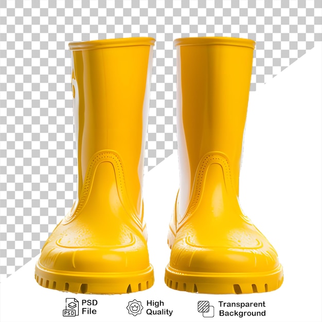 Stivali da pioggia gialli isolati su uno sfondo trasparente includono file png