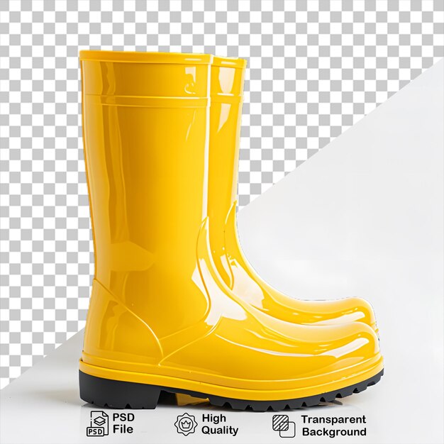 Yellow rain boots isolated on transparent background include png file