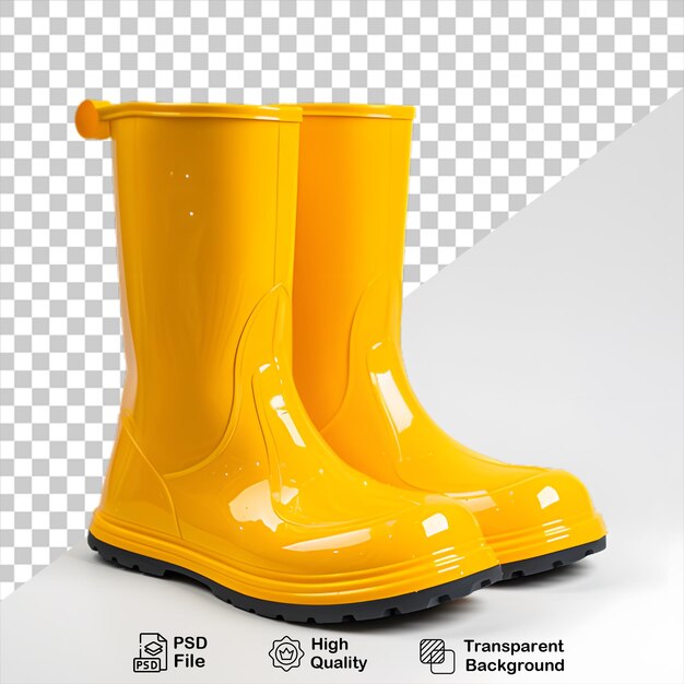 PSD yellow rain boots isolated on transparent background include png file