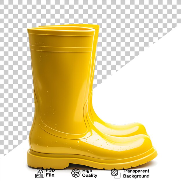 PSD yellow rain boots isolated on transparent background include png file