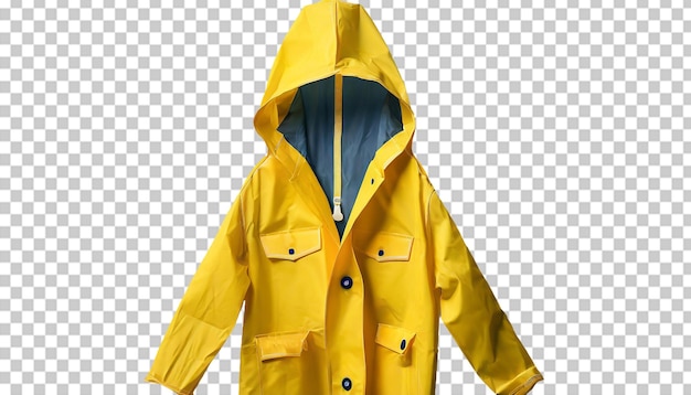 PSD yellow raincoat isolated on transparent background