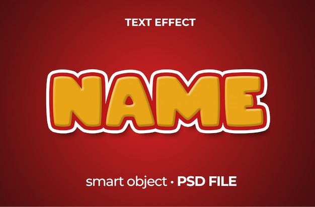 Yellow and red cartoon text effect