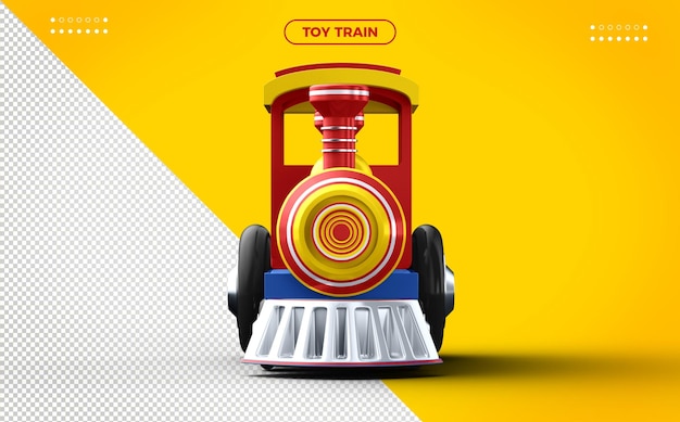 PSD yellow and red toy front train for makeup