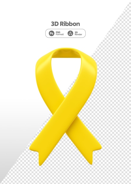 Yellow ribbon 3d element