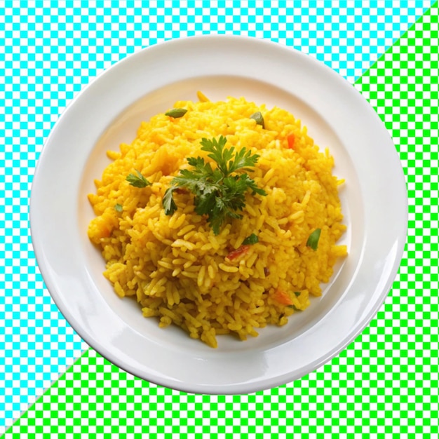 yellow rice on transparent background