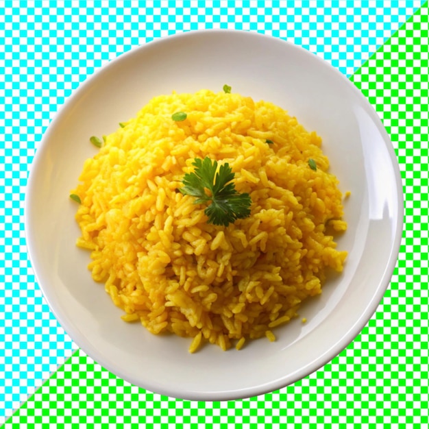 yellow rice on transparent background