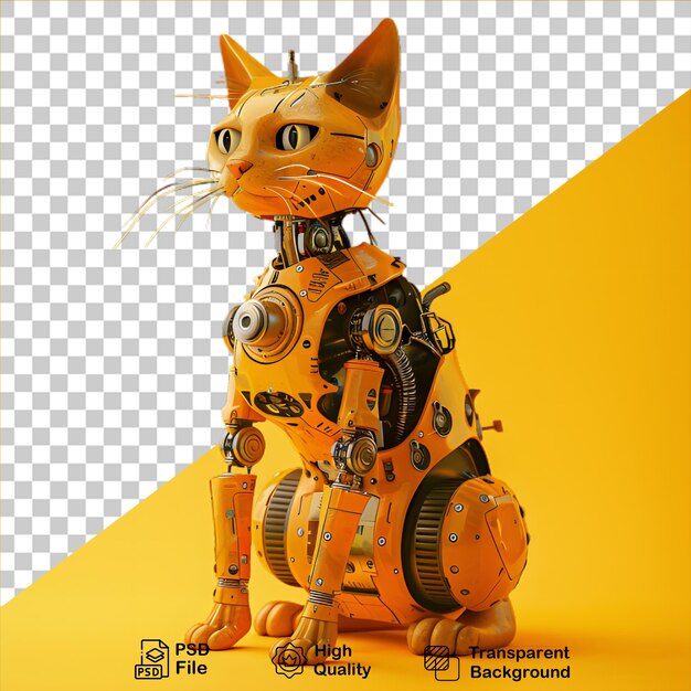 PSD yellow robot cat png include image