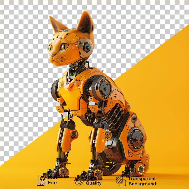 PSD Желтый робот-кошка png включает изображение