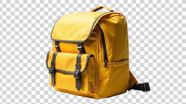 PSD yellow school bag isolated on transparent background