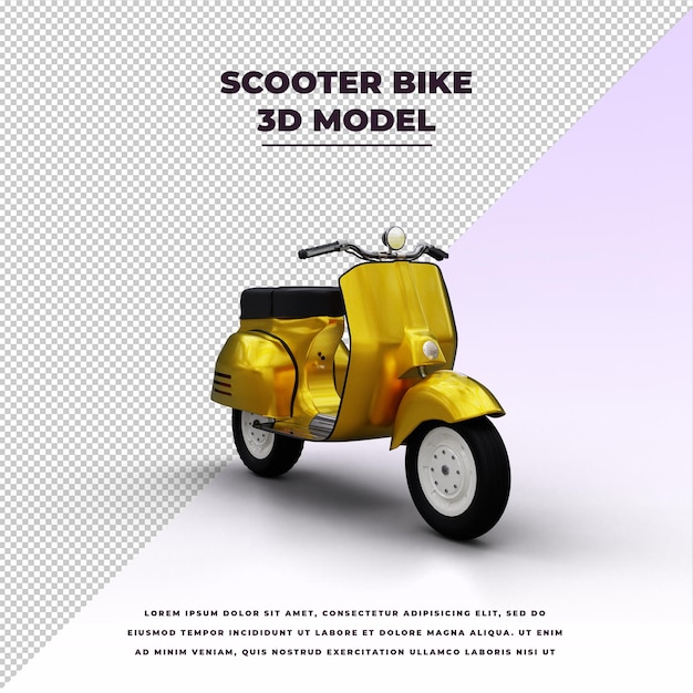 PSD yellow scooter bike