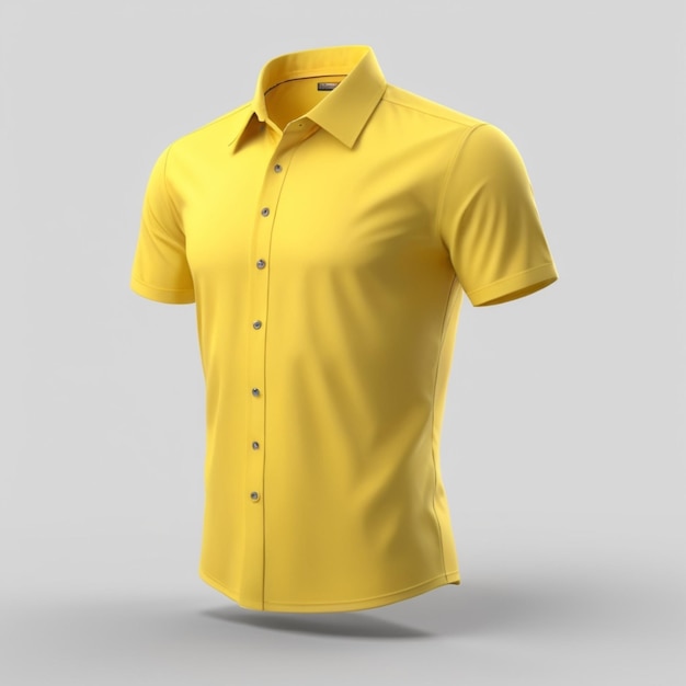 Yellow shirt PSD on a white background