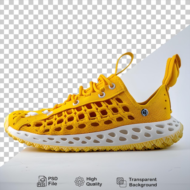 A yellow shoe on transparent background