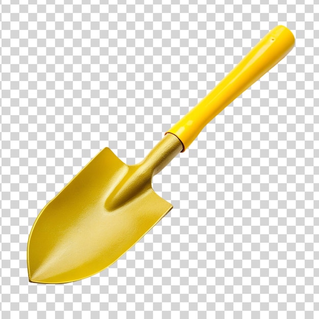 PSD yellow shovel isolated on transparent background