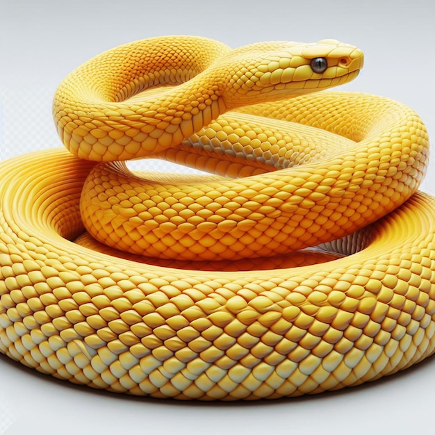 PSD un serpente giallo con una macchia nera sulla testa