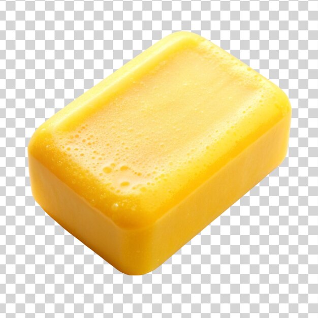 A yellow soap isolated on transparent background