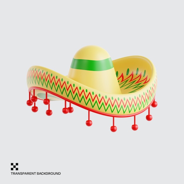 Yellow Sombrero with Red and Green Details