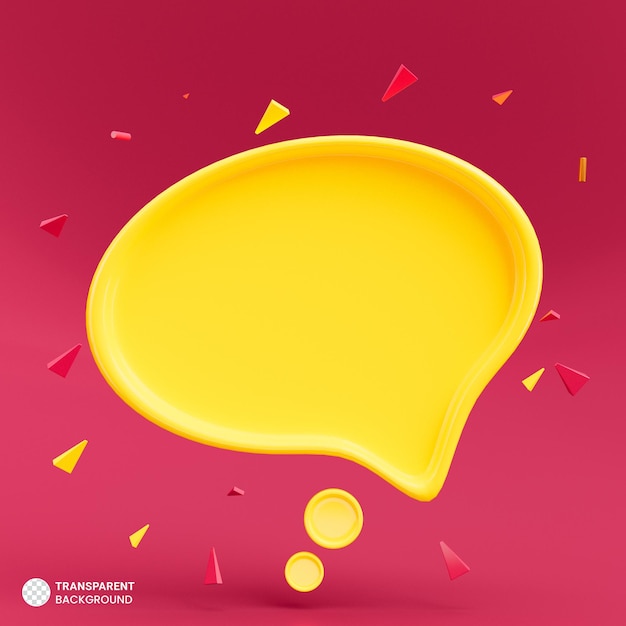 yellow speech bubble on color of the year 2023 background 3d illustration