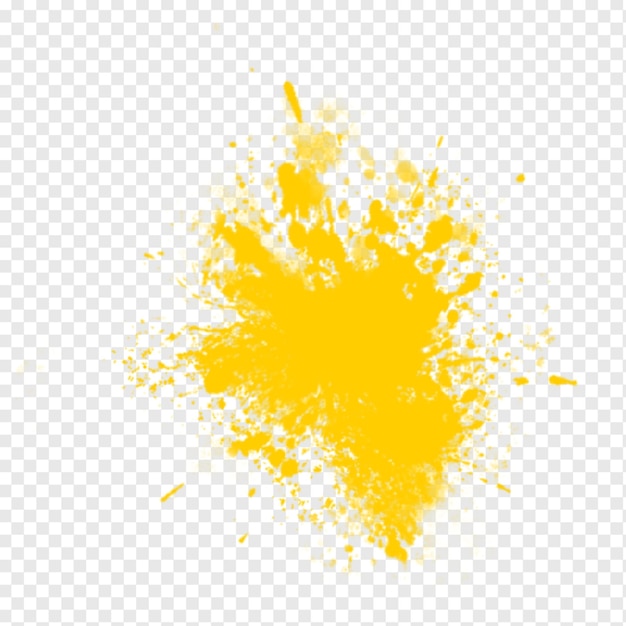 Yellow splash element psd file transparent design yellow paint element transparent