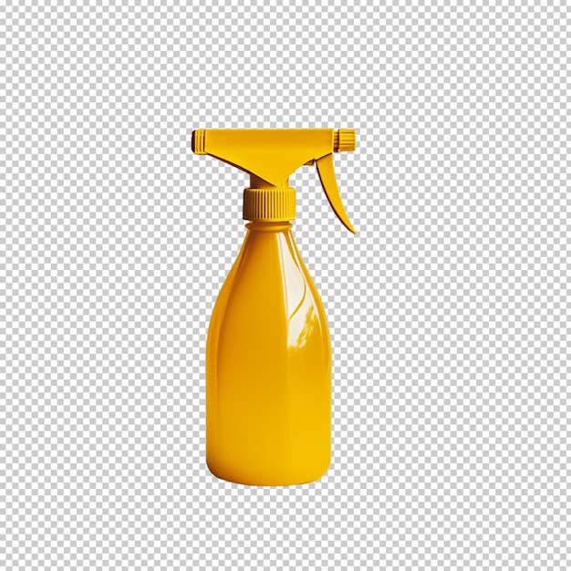 yellow spray bottle isolated on transparent background