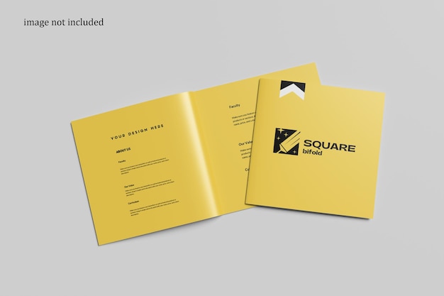 Mockup bifold quadrato giallo