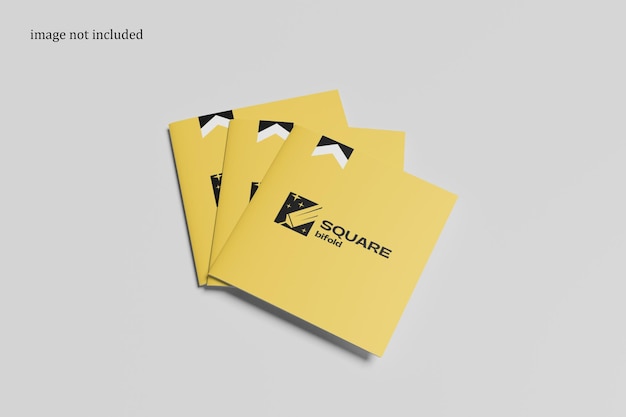 Mockup bifold quadrato giallo