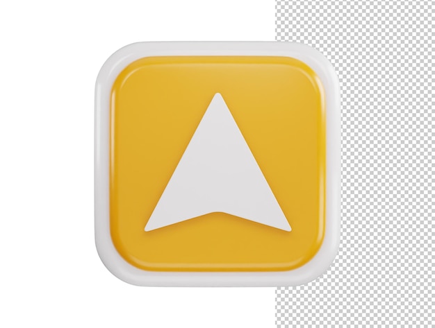 A yellow square with a white arrow on it