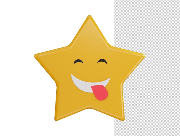 A yellow star with a face that says happy on it