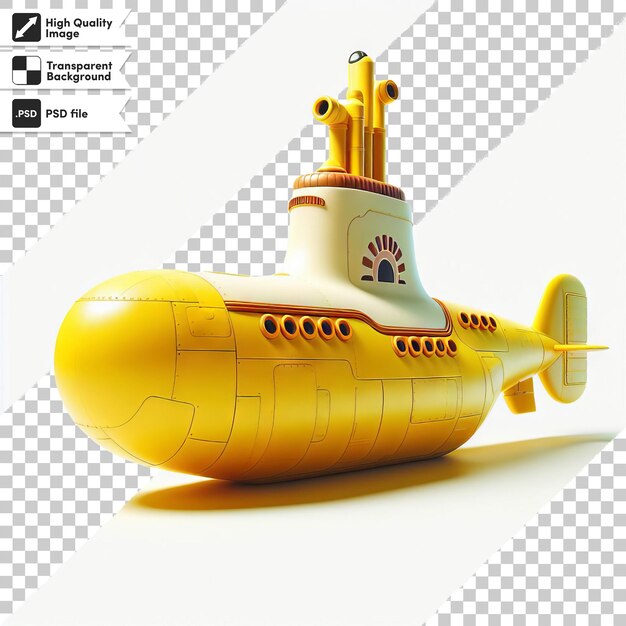 PSD a yellow submarine model with a picture of a yellow submarine