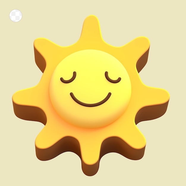 A yellow sun with a smiley face is hanging on a yellow object.