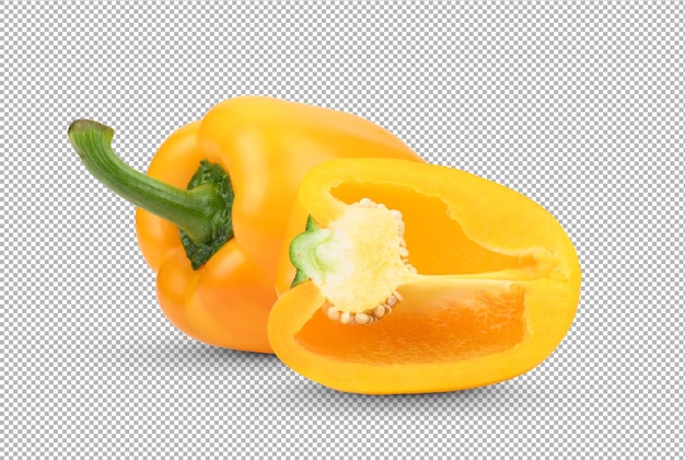 Yellow sweet bell pepper isolated