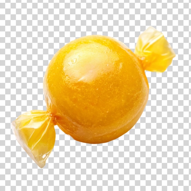 Yellow sweet isolated on transparent background