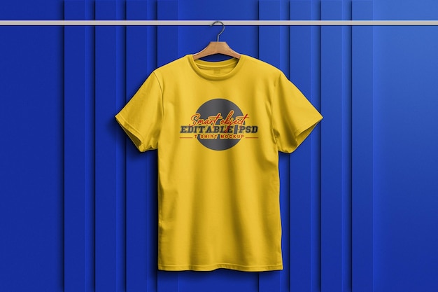 Yellow t shirt mockup template