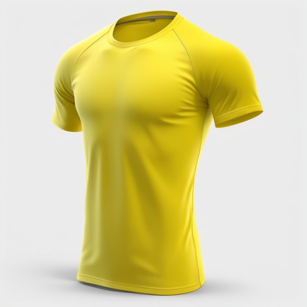 Yellow t shirt psd on a white background