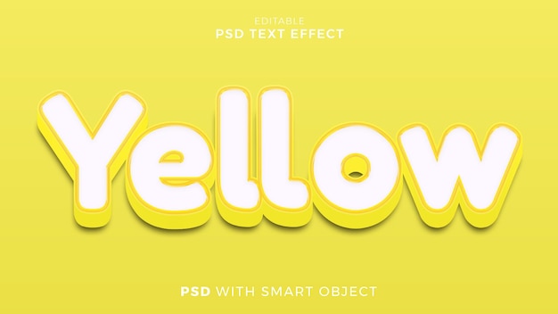 yellow text effect editable template