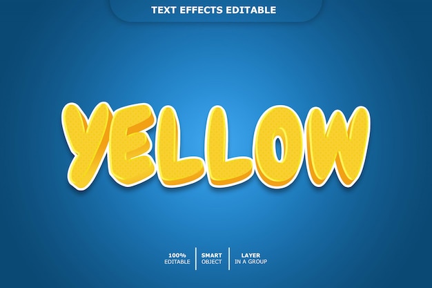 Yellow text effect editable