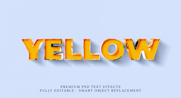 Yellow text style effect psd , premium psd text effects