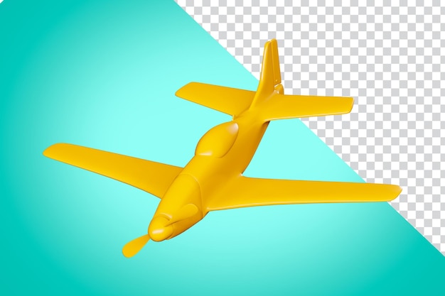 Yellow toy plane flying down