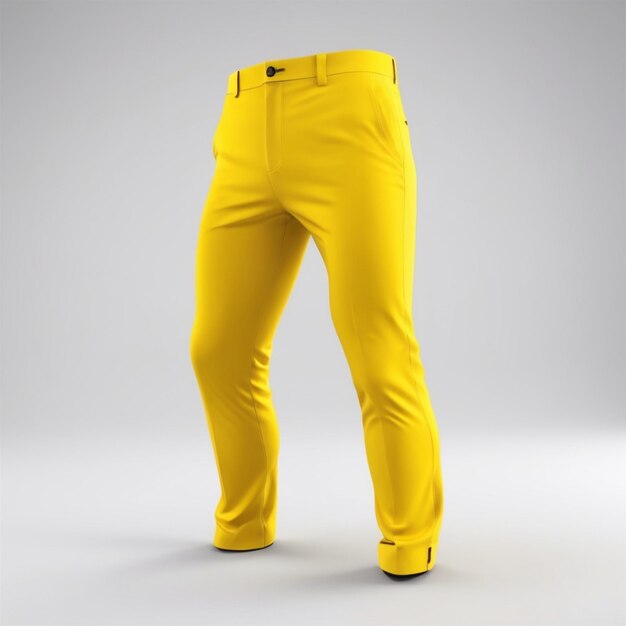 Yellow trouser psd on a white background