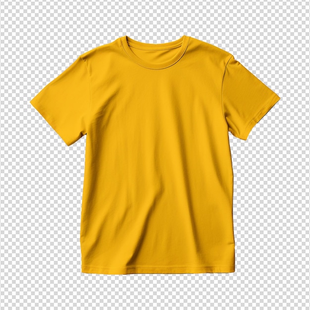 PSD Желтая футболка на прозрачном фоне