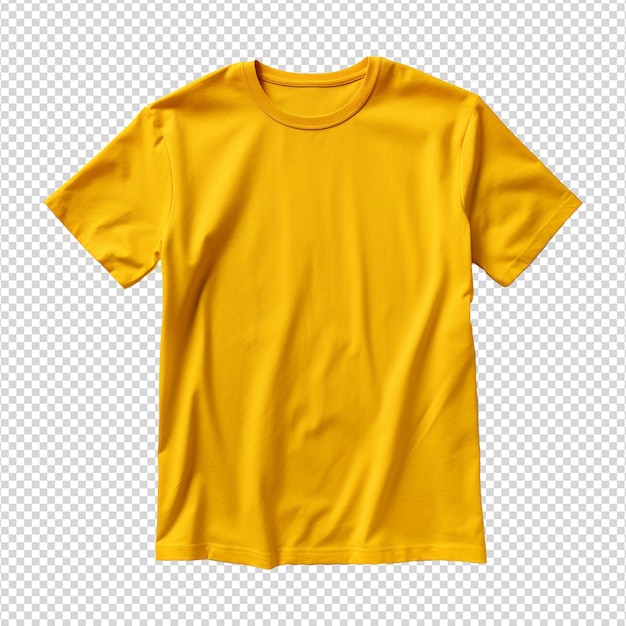 PSD yellow tshirt isolated on transparent background