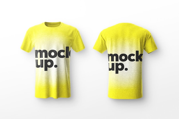 Yellow tshirt mockup template psd design